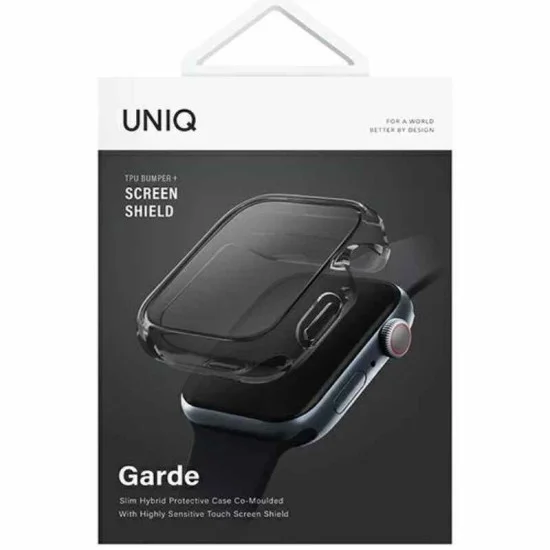Uniq Garde Hybrid Watch Case With Screen Protection 45Mm Smoked (Tinted Grey)